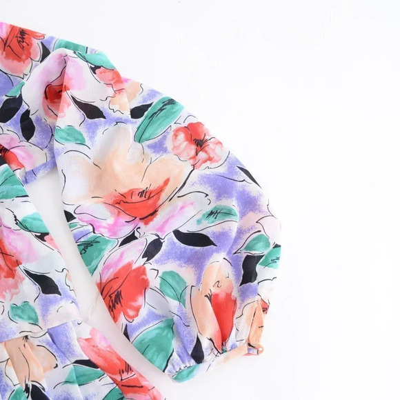 Vintage D'allaird's Made In Canada Floral Long Sleeve Midi  Dress - Picture 11 of 15